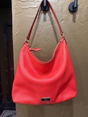 kate spade red pebbled leather shoulder bag